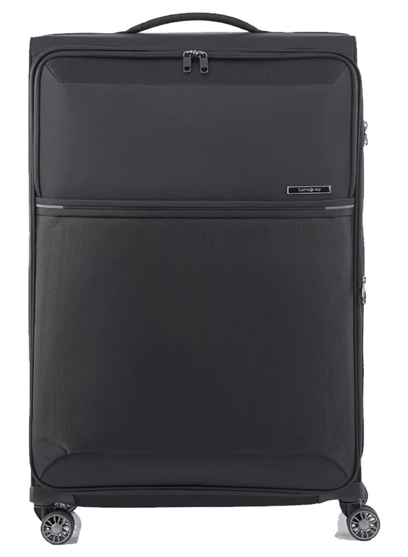 Samsonite 78 73h suitcase check-in size 78 cm / 29 inch, 4 spinner wheels, 100% nylon, black|soft top|front pocket compartment|tsa combination lock|expandable - 10 years international warranty  | Best Price UAE